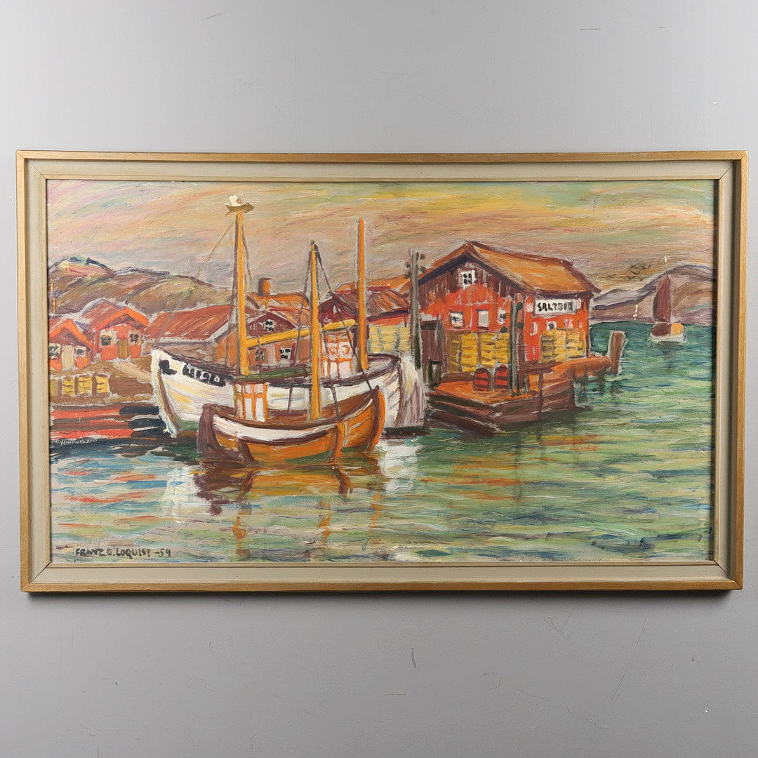 FRANZ LOQUIST. OIL ON PANEL, “Saltboden”, signed & dated -54.