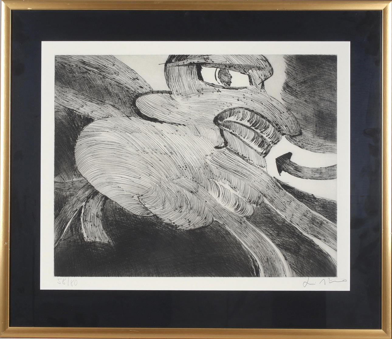 BENGT LINDSTRÖM. From the series, "Anges et démons", etching, signed and numbered 58/80.