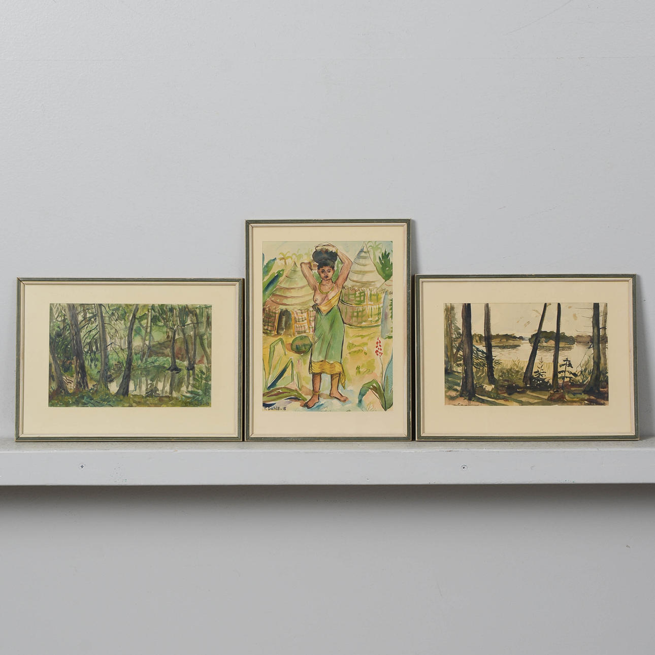 TURE DAHLÖ. Watercolours, 3 pcs, signed, 1910s.