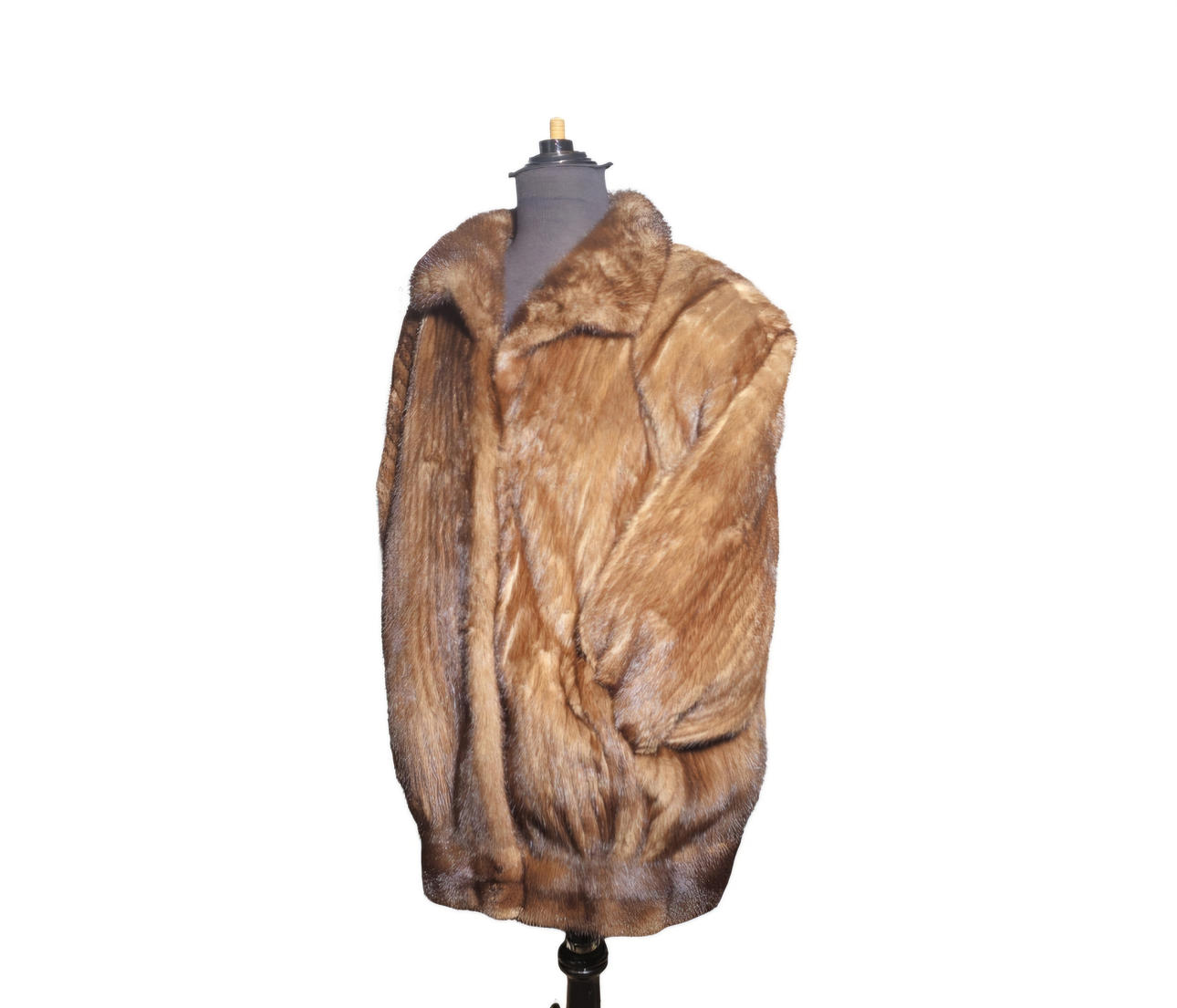 Striped brown mink jacket. Size 44 approx.