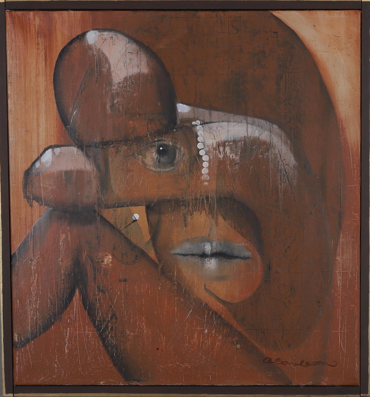 ANDERS SAMUELSSON. “The Eye” oil on canvas, signed.