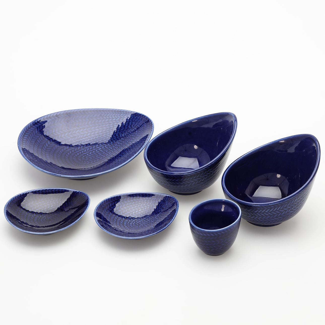 HERTHA BENGTSON. Servisdelar, 6 delar, "Blå Eld", Rörstrand.