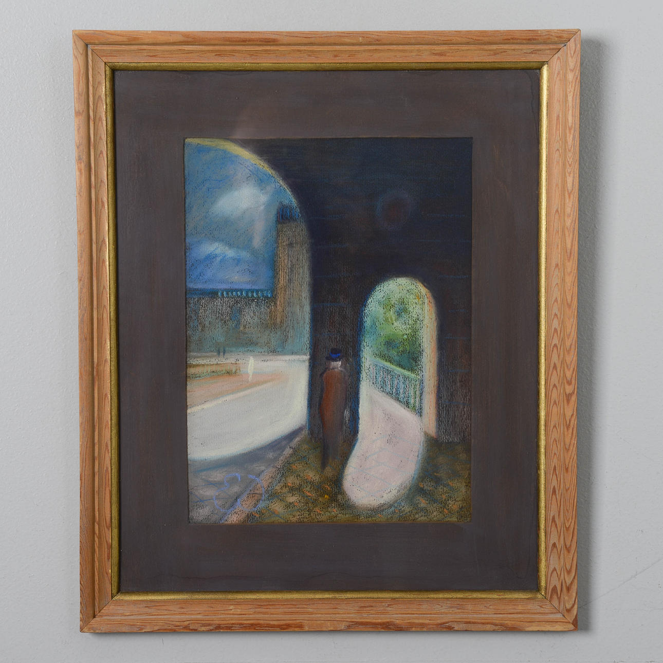 OIDENTIFIERAD KONSTNÄR. "Portar vid Gamla Stan", pastel, monogram signed.