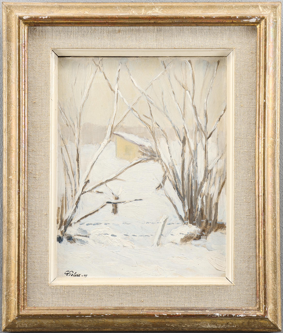 GUNNAR PALM. Oil on panel, signed -49.