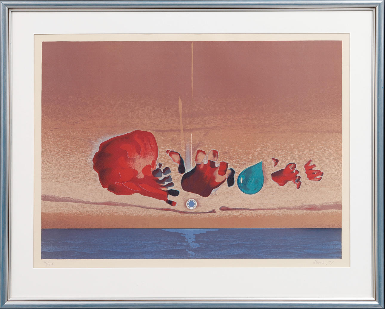 GUNNAR THORÉN. Composition, lithograph in colours, signed and numbered 85/150.