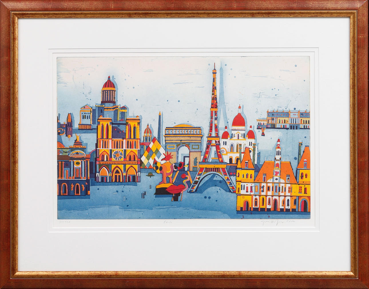 GERHARD HOFMANN. “Paris”, lithograph in colours, signed and numbered.