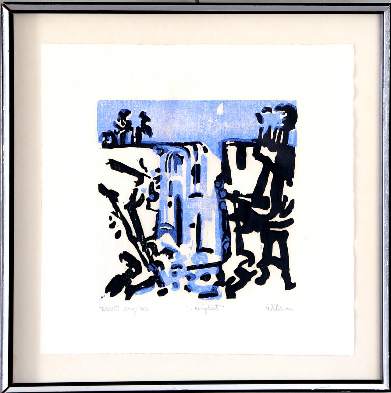 KAJ WILSON. "I evighet", träsnitt, nr 204/400, signerad.