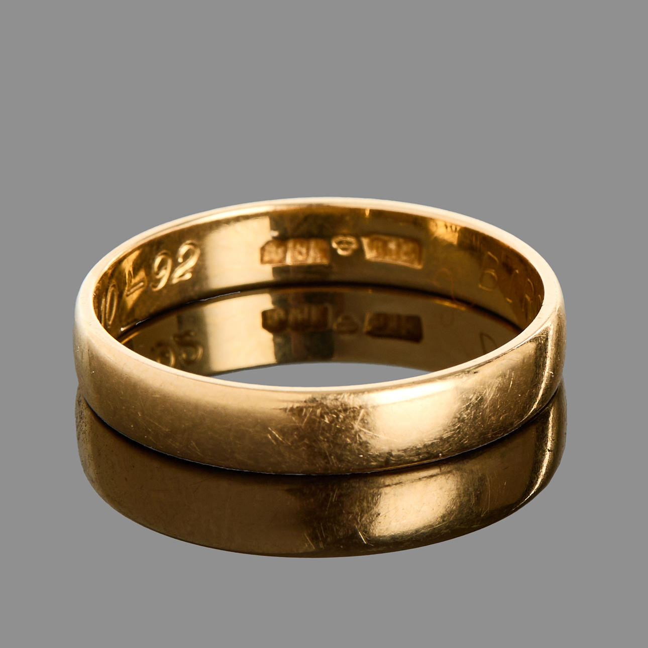 RING, 18k gold, smooth ring.