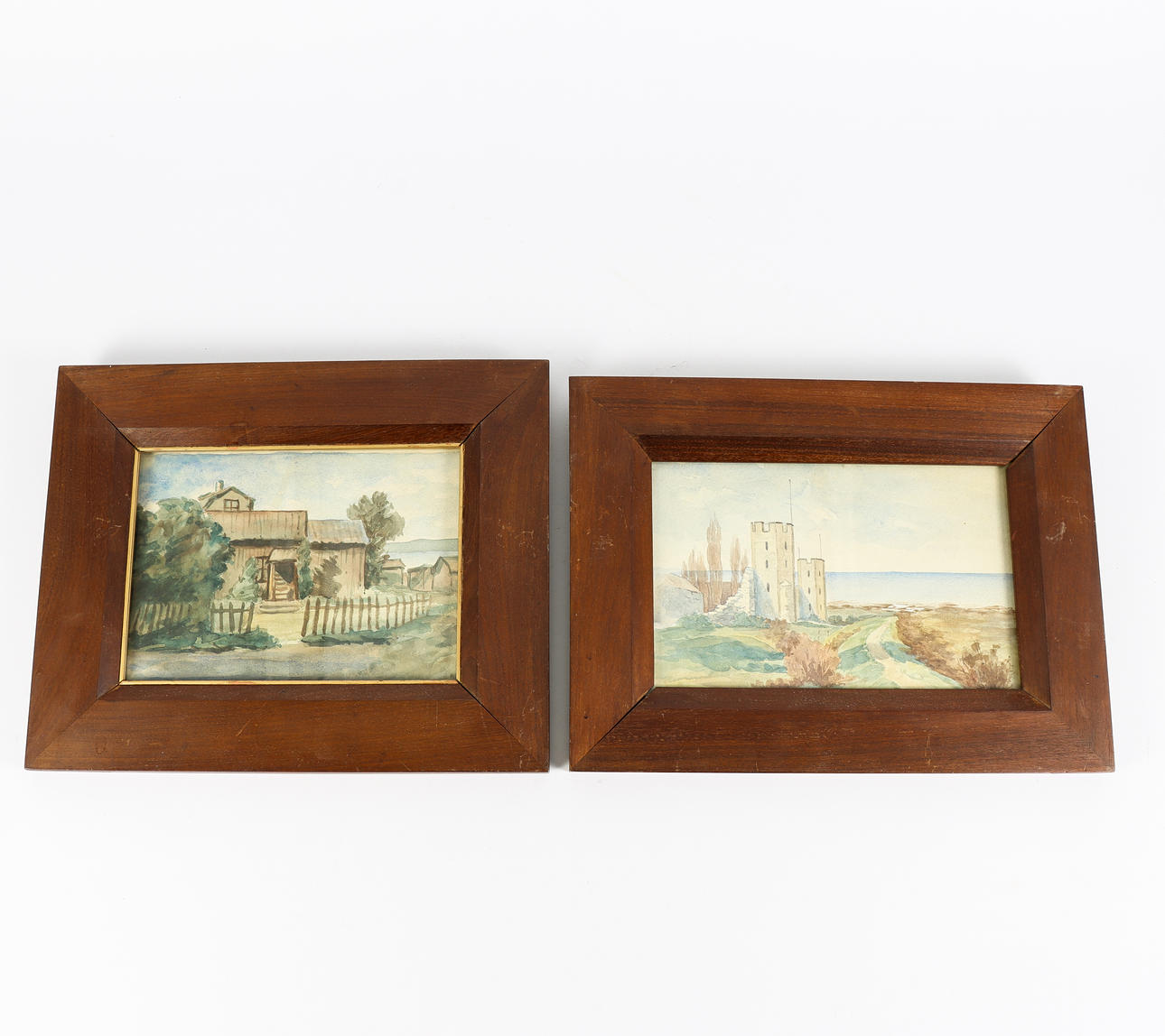 OKÄND KONSTNÄR 2 stycken akvareller.