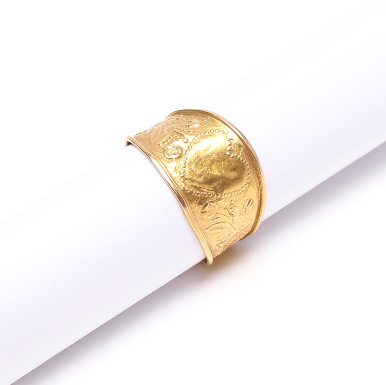 RING, 18k guld, allmoge, 1800-tal.