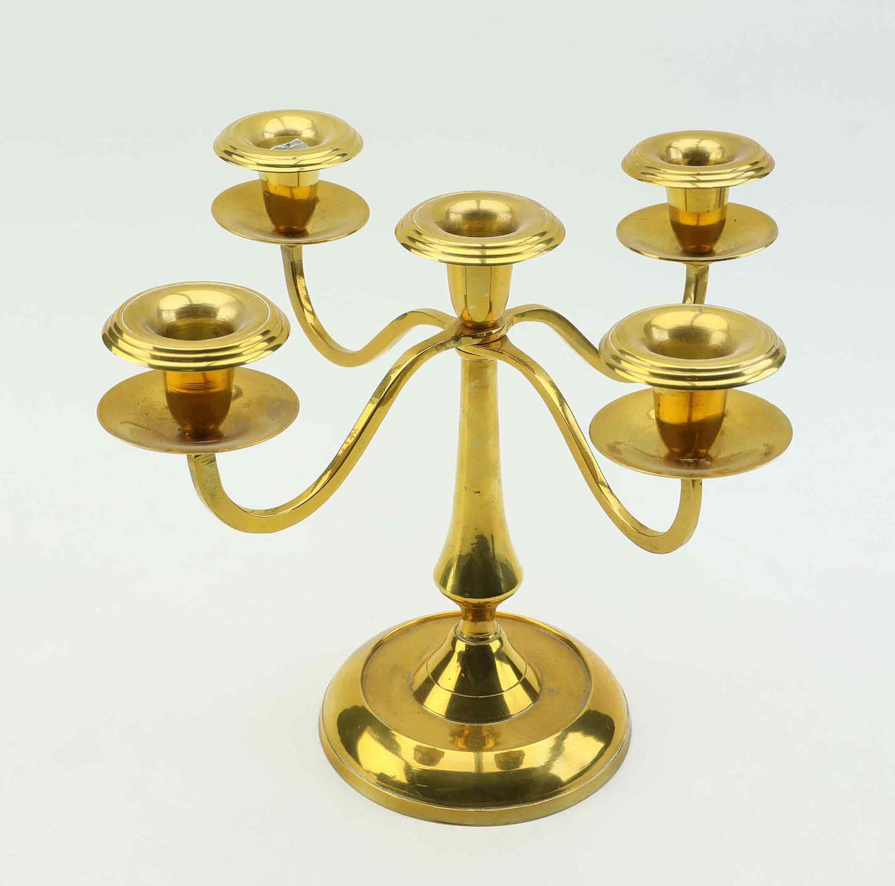 A brass candelabra, 5-arm, 20th century.