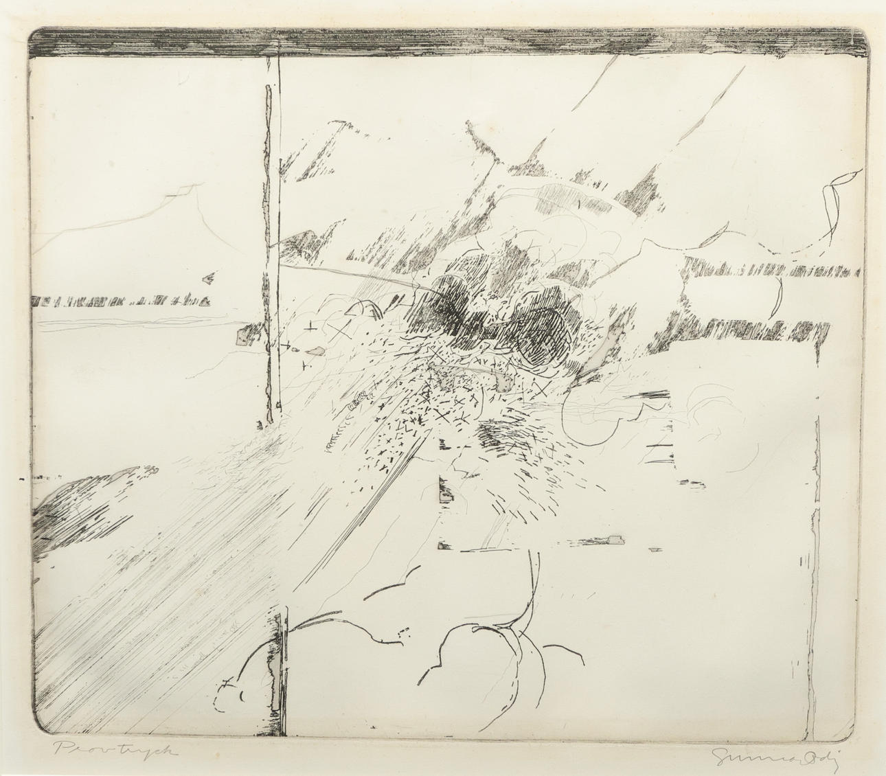 GUNNAR ODIN. Graphic sheet, sample print, signed.