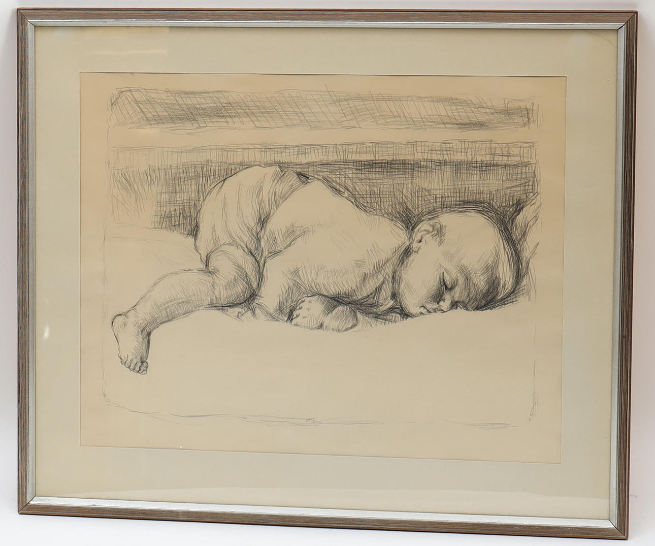 IB SPANG OLSEN. Attributed, drawing, sleeping child, unsigned.