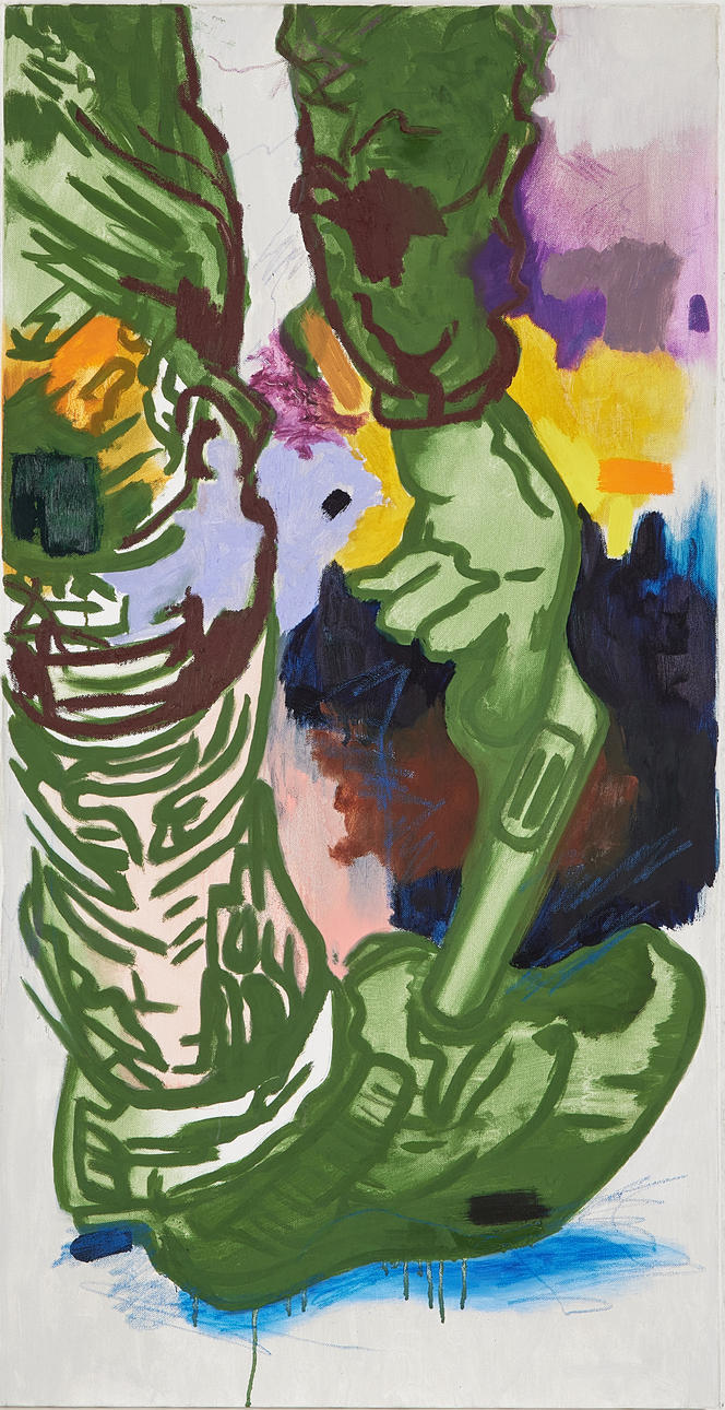 MATHIAS HÖGLUND. Composition, oil on canvas, verso signed and dated 2018.