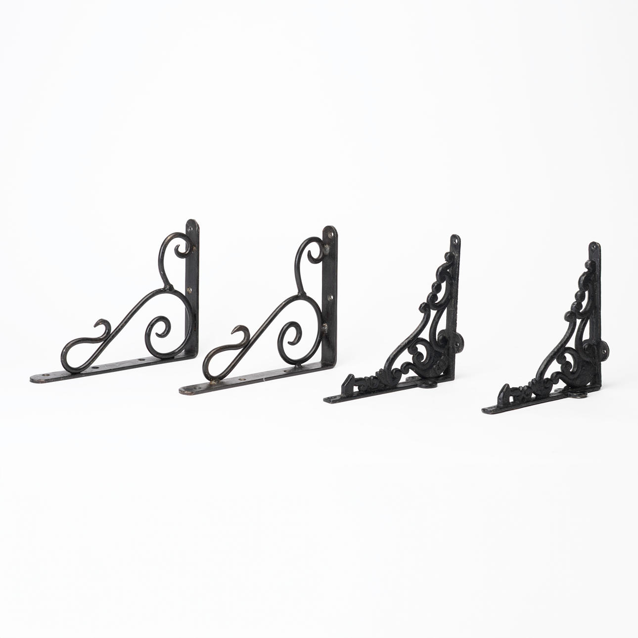 KONSOLER, 2 par, järn, 1900-/2000-tal.