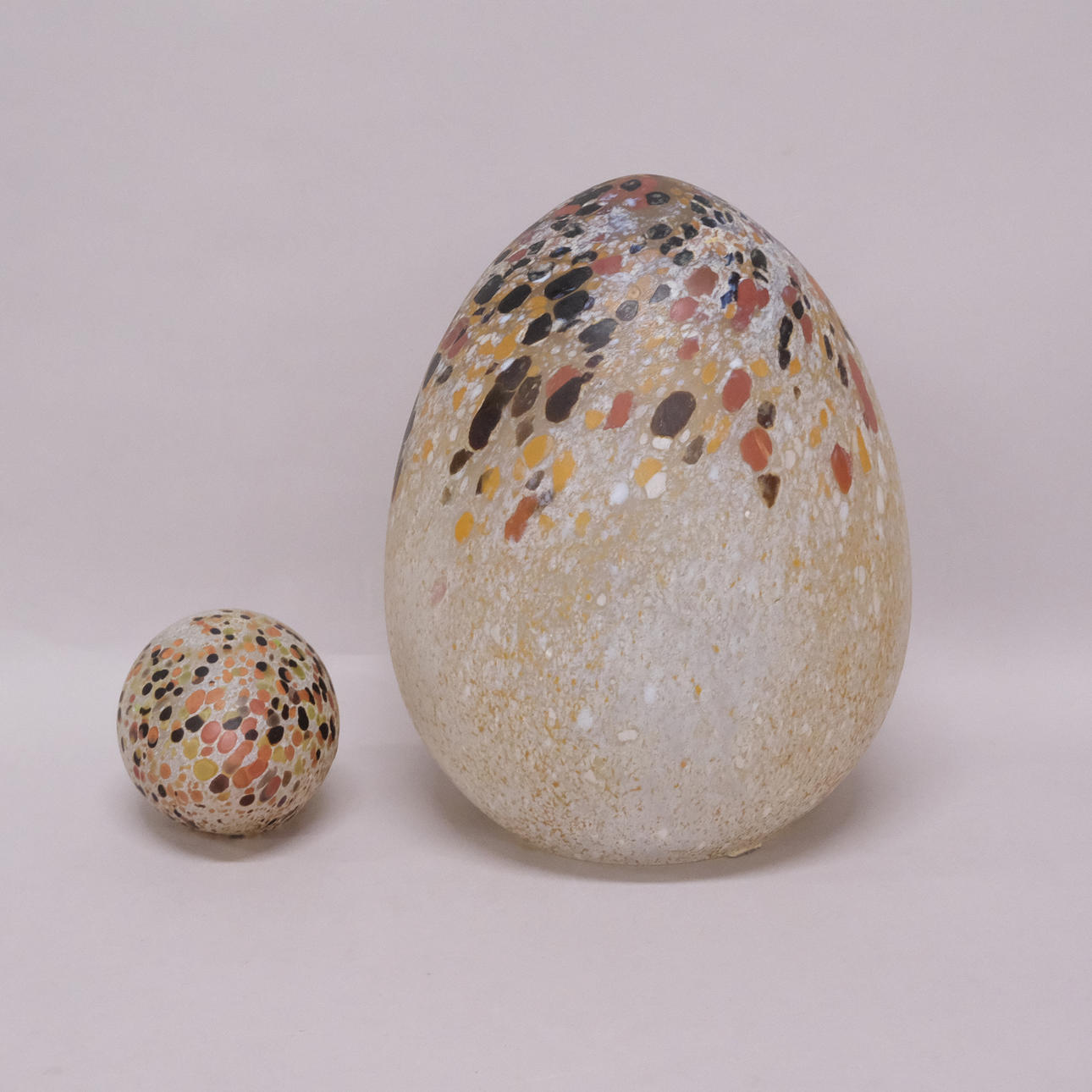 MONICA BACKSTRÖM. SCULPTURE, EGG, BODA, TWO PIECES.