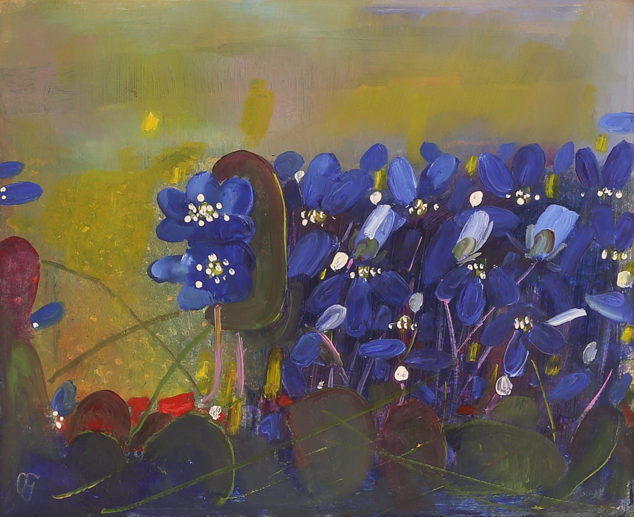 OLLE GUSTAFSSON. Oil on panel, “Spring eyes”, monogram signed and dated verso 2004.