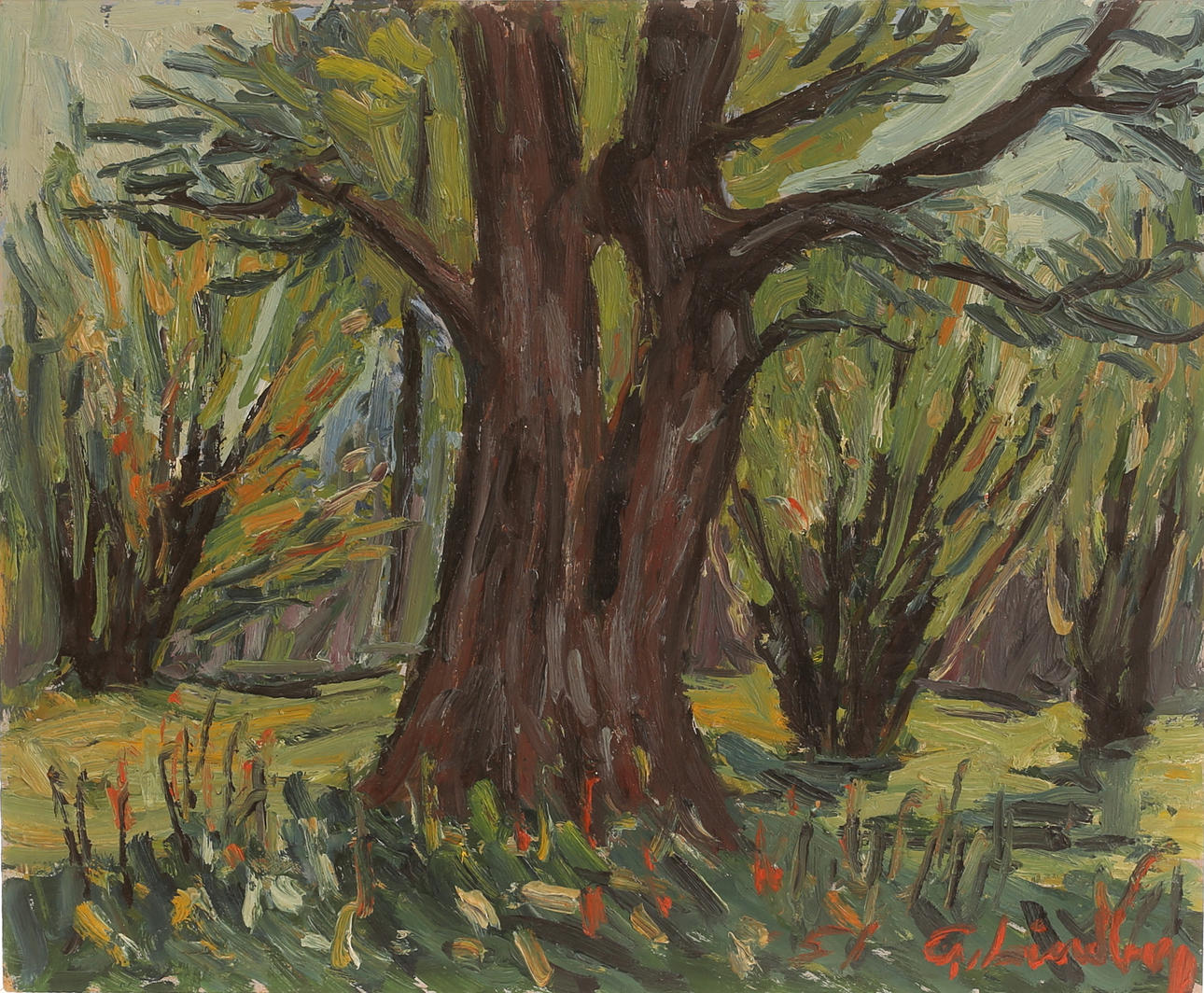 GUNNAR LINDBERG. Oil on panel, signed.