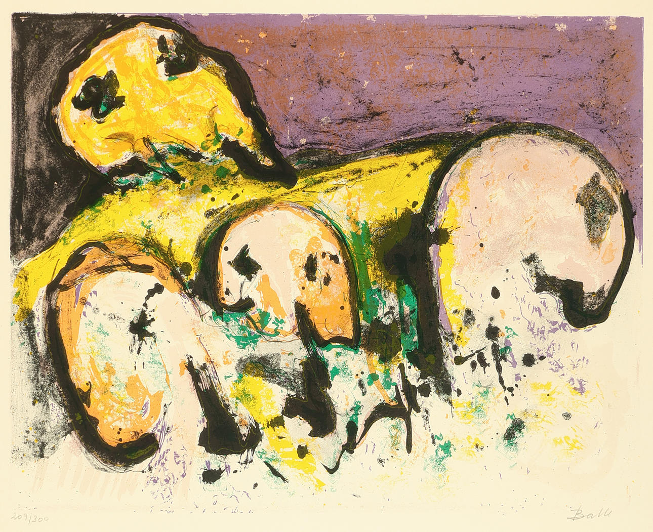 MOGENS BALLE (1921-88). Abstract composition, lithograph, signed.