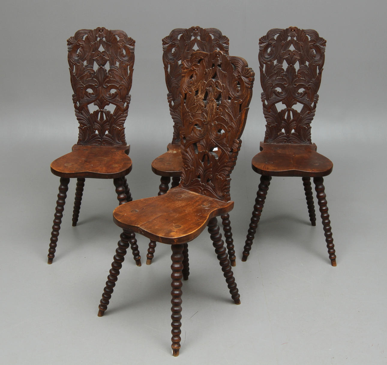 STOLAR, 4 st, barockstil, omkring 1900.