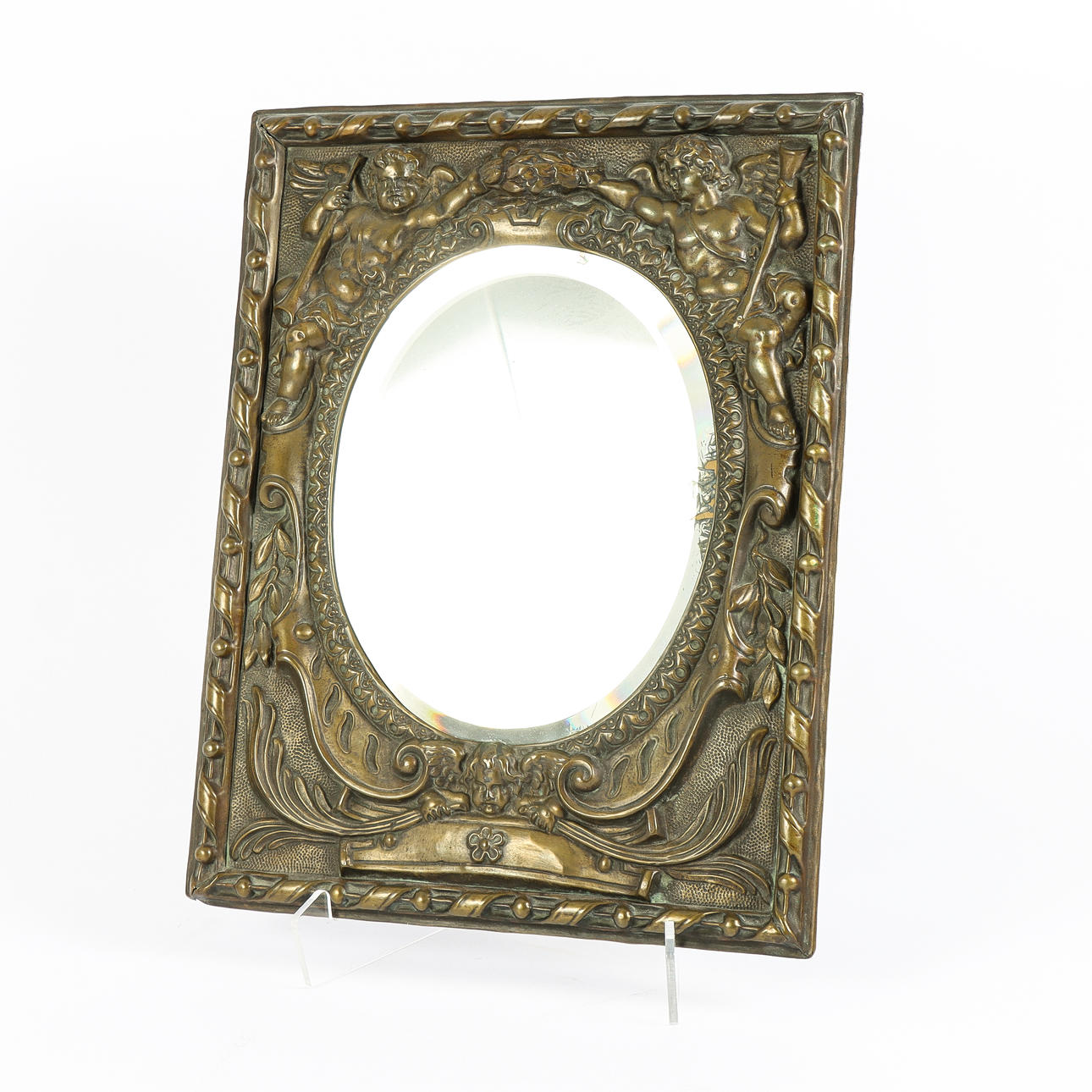 SPEGEL metall, reliefdekor, 18/1900-tal.