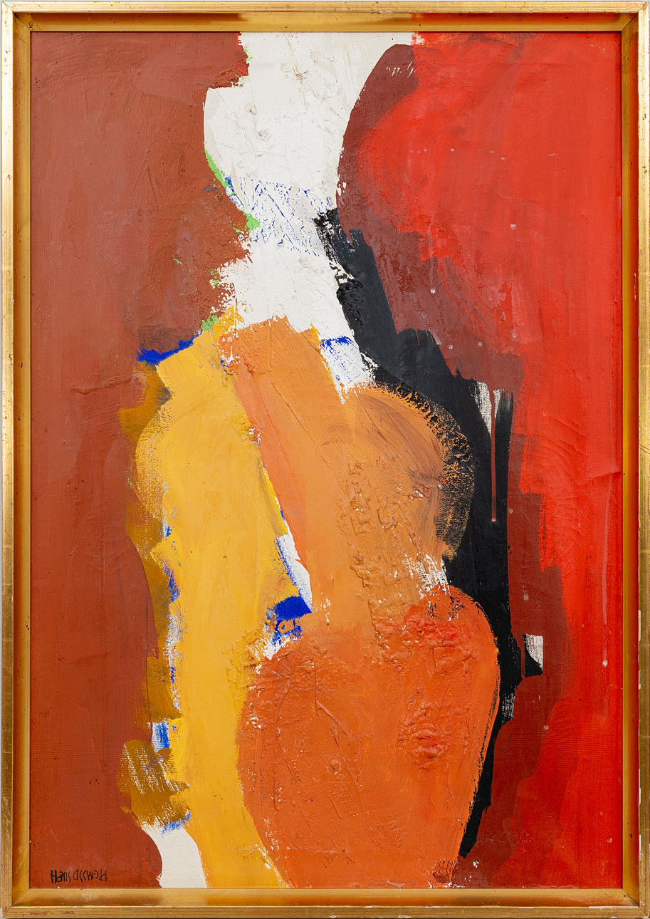 HANS OSSWALD. Abstract composition, oil on canvas, signed.