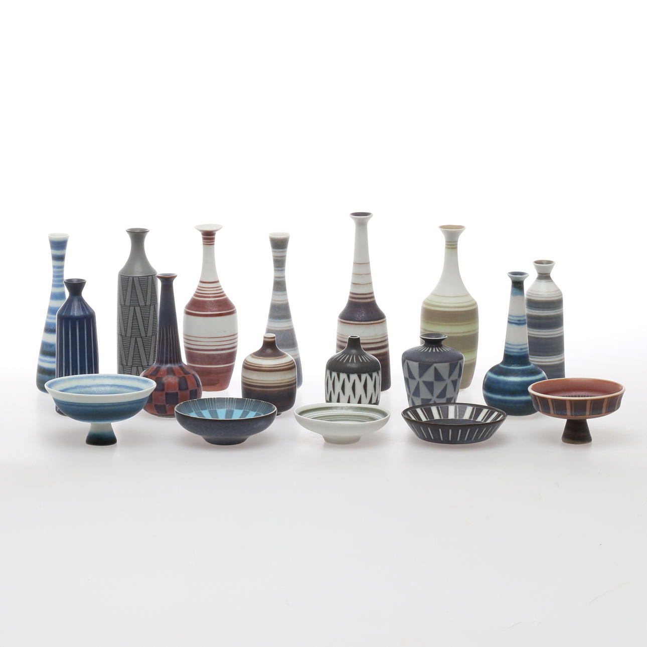 MINIATYRER, 18 st, stengods, Gunnar Nylund, Rörstrand samt Nymölle.