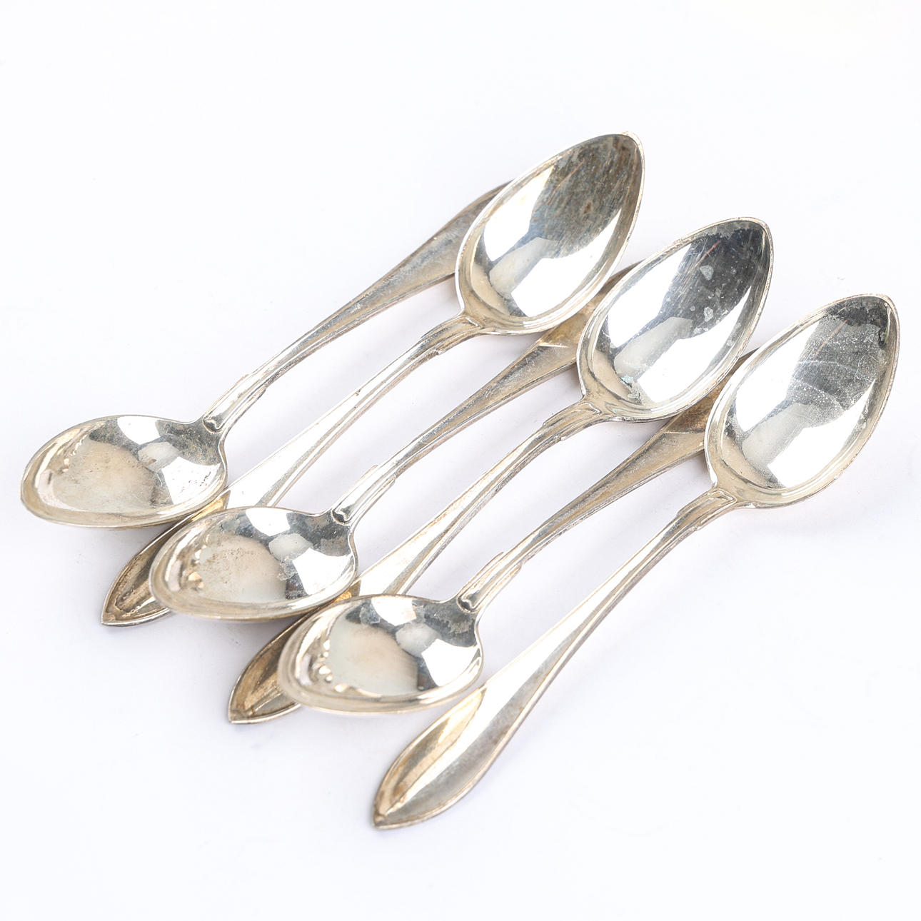 KAFFESKEDAR, silver, 6 stycken, vikt ca 75 gram.