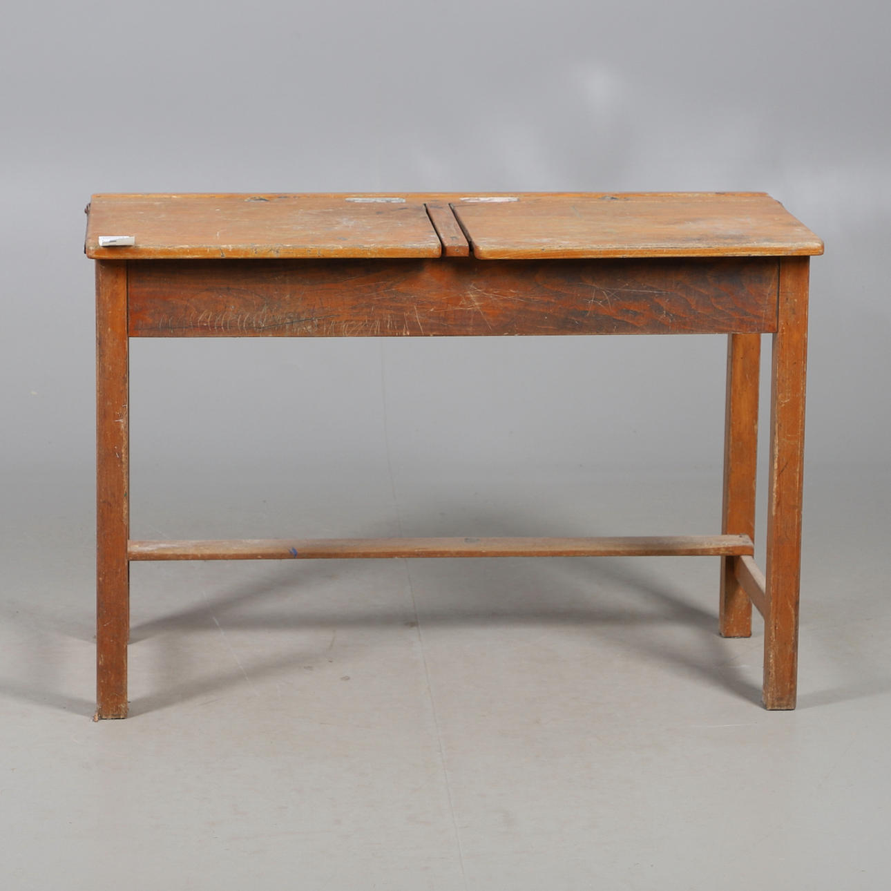 A DOUBLE SCHOOL DESK.
