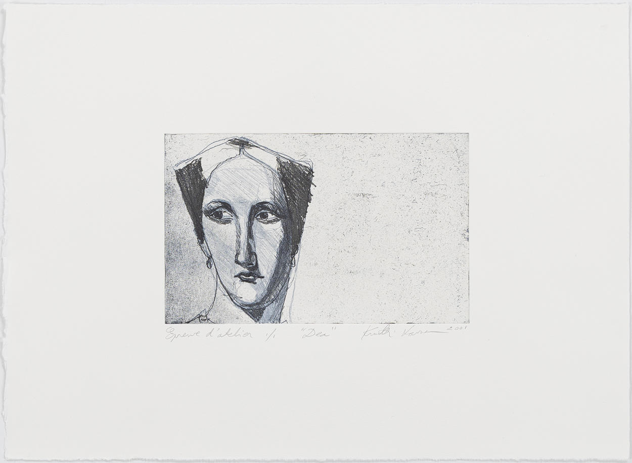 KUUTTI LAVONEN. "Lea", etsning, oramat blad.