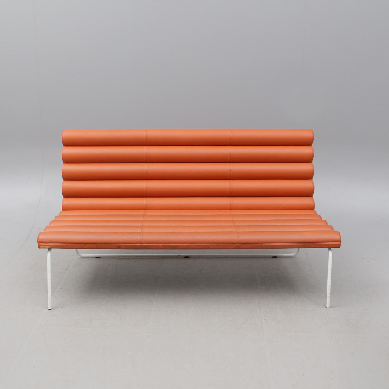 GUNILLA ALLARD. SOFA “Chicago” orange leather.
