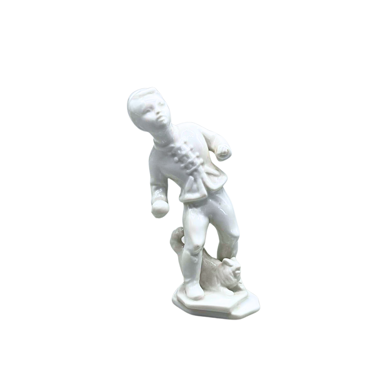 HEREND PORCELAIN FIGURINE “BOY WITH SNOWBALL”.