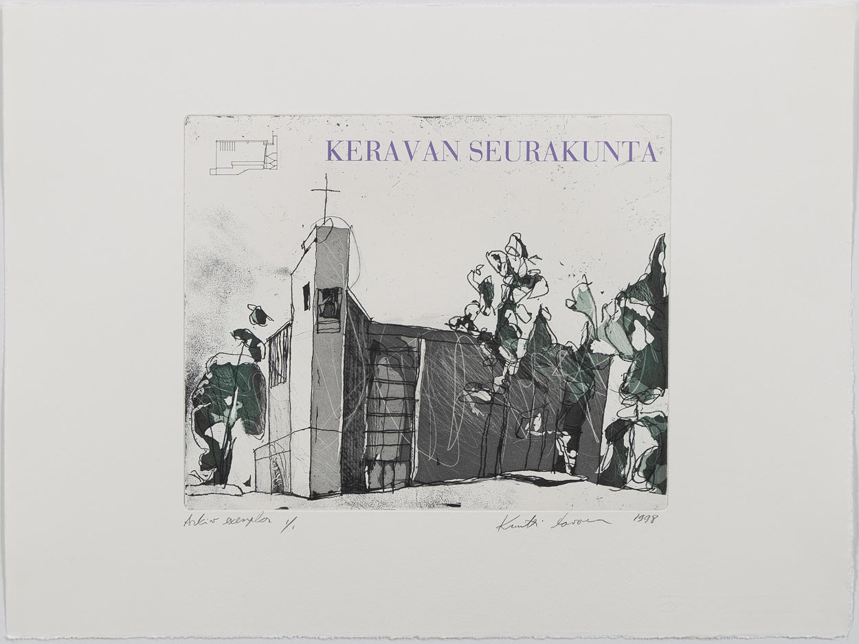 KUUTTI LAVONEN. “Keravan Seurakunta”, etching, oramat blad.