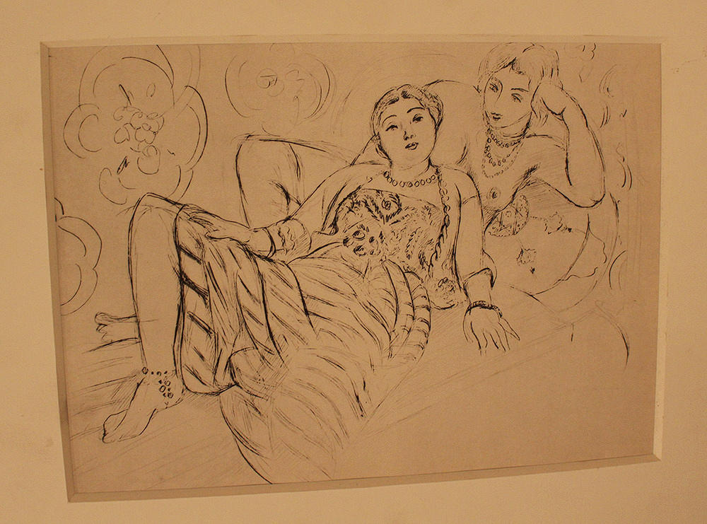 HENRI MATISSE. grafik, två damer.