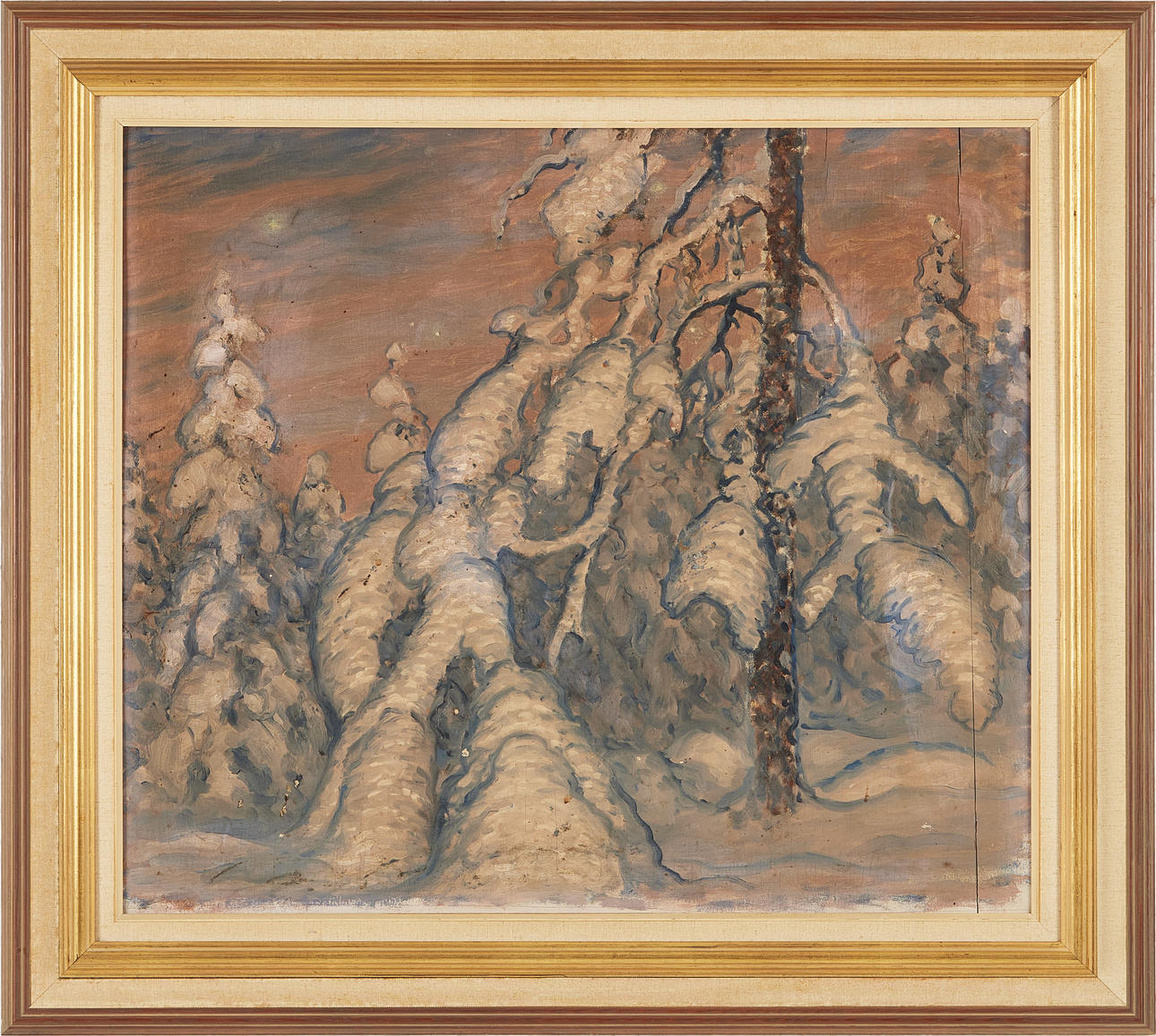 OIDENTIFIERAD KONSTNÄR. 20th century, Winter landscape, oil on panel, unsigned.