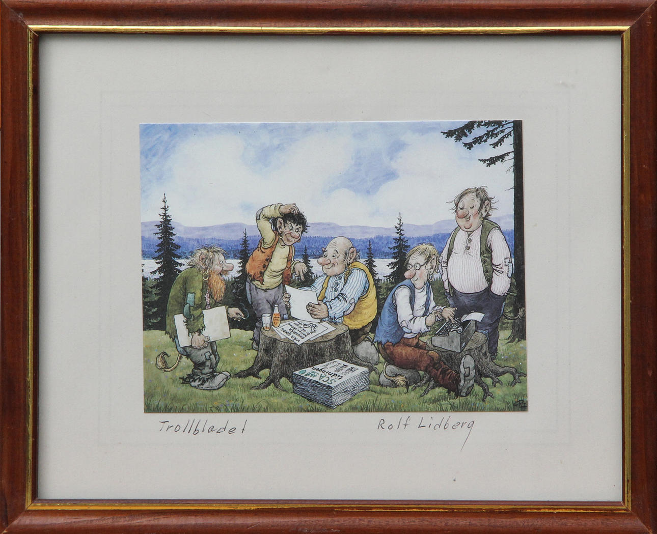 ROLF LIDBERG. SIGNATURE, under postcard.