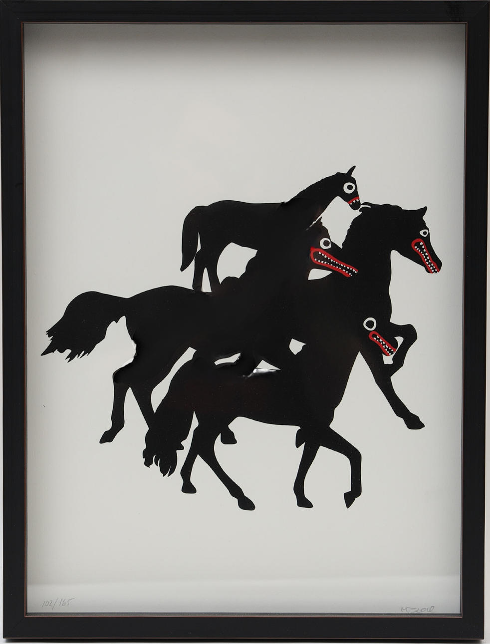 MAKODE LINDE. “Horses” Color lithograph, signed and numbered.