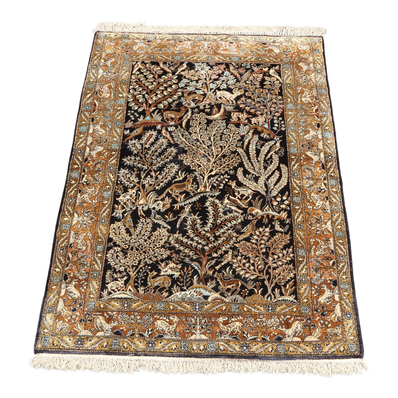 Persian Ghom silk carpet, circa 1960.