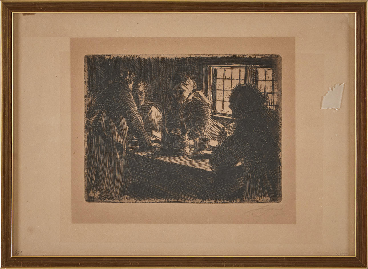 ANDERS ZORN. “Bridesmaid”, etching.