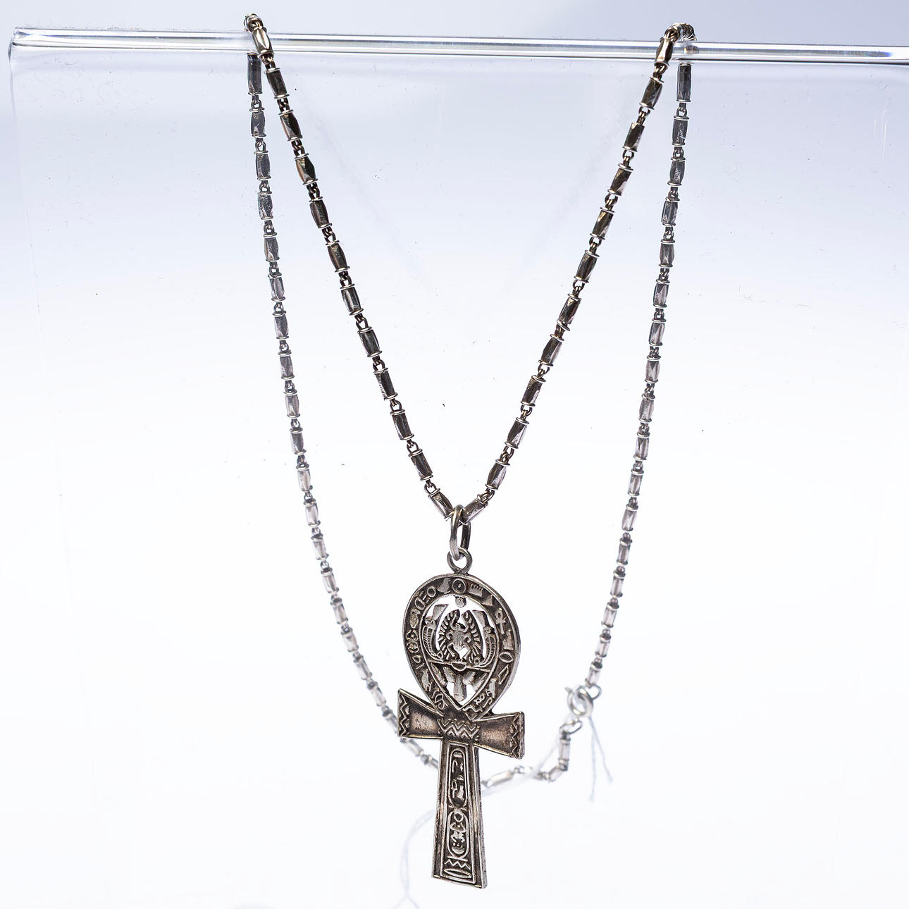 COLLIER, Egyptisk ankh, silver.