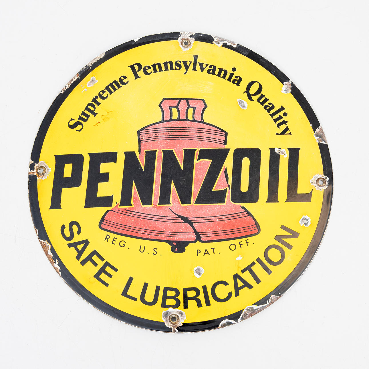 An enamelled advertising sign, Pennzoil, mid 20th century. Collectables ...