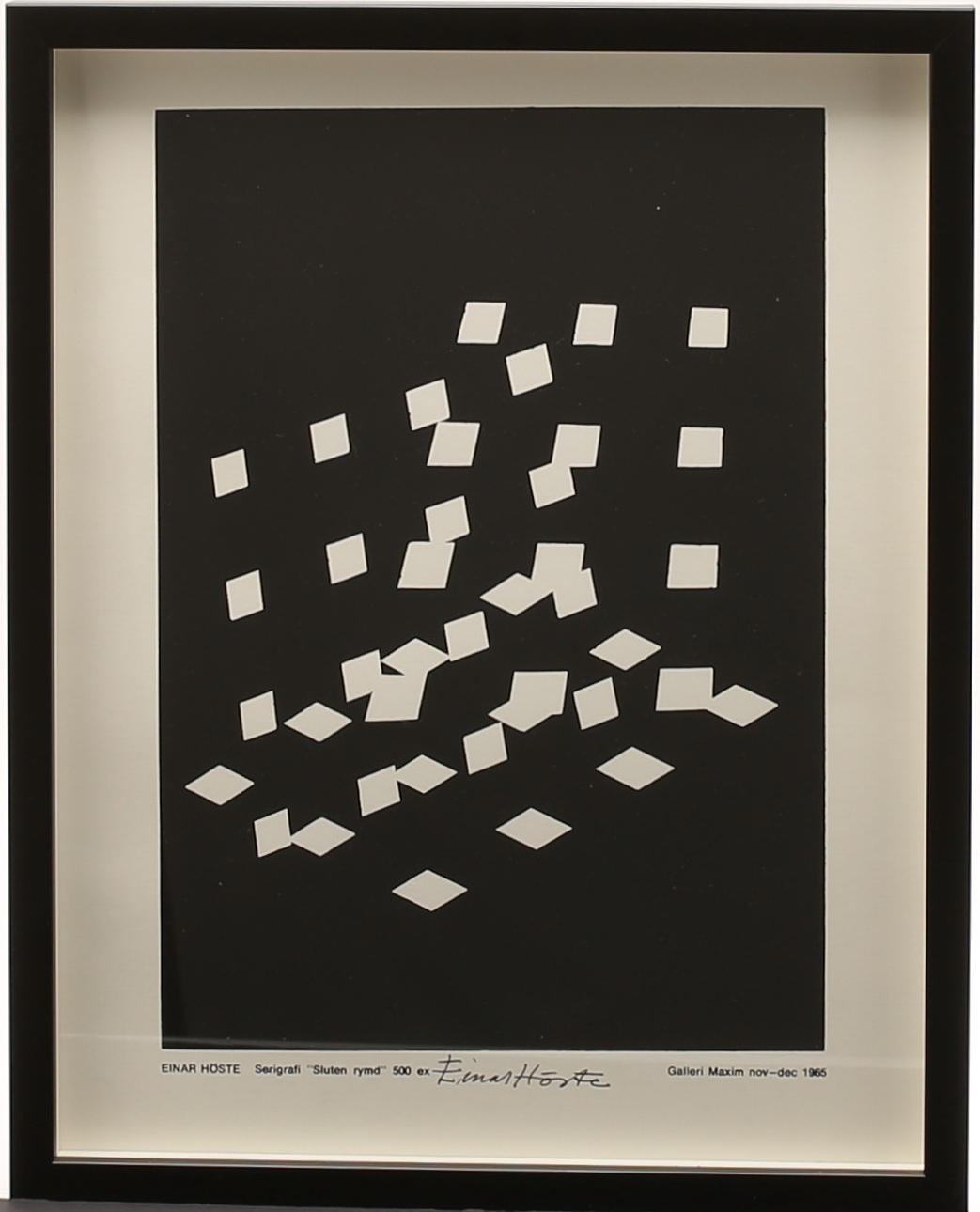 EINAR HÖSTE. Serigrafi, "Sluten rymd", signerad 1996.