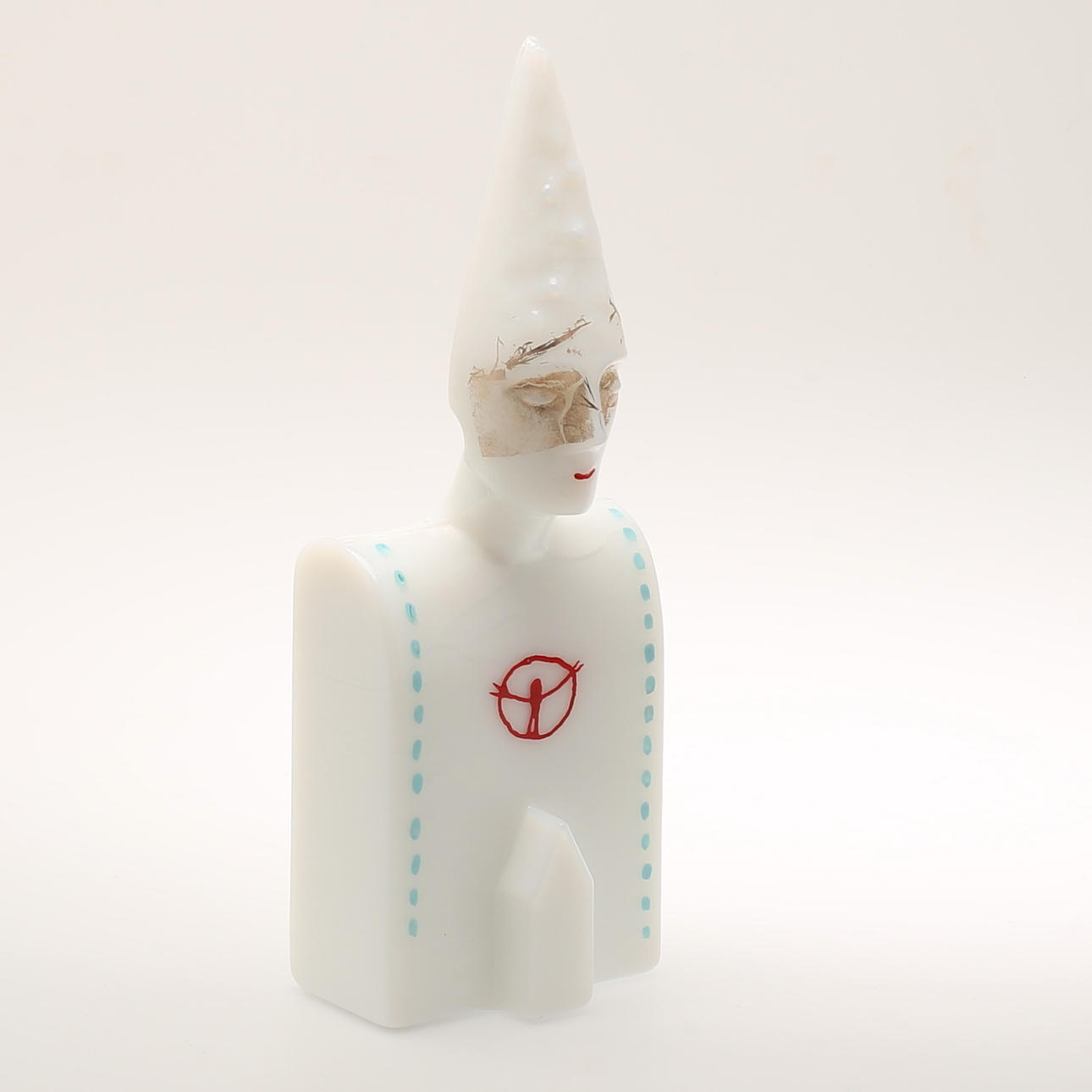 BERTIL VALLIEN. Glasskulptur, vit, signerad Prov B.V.