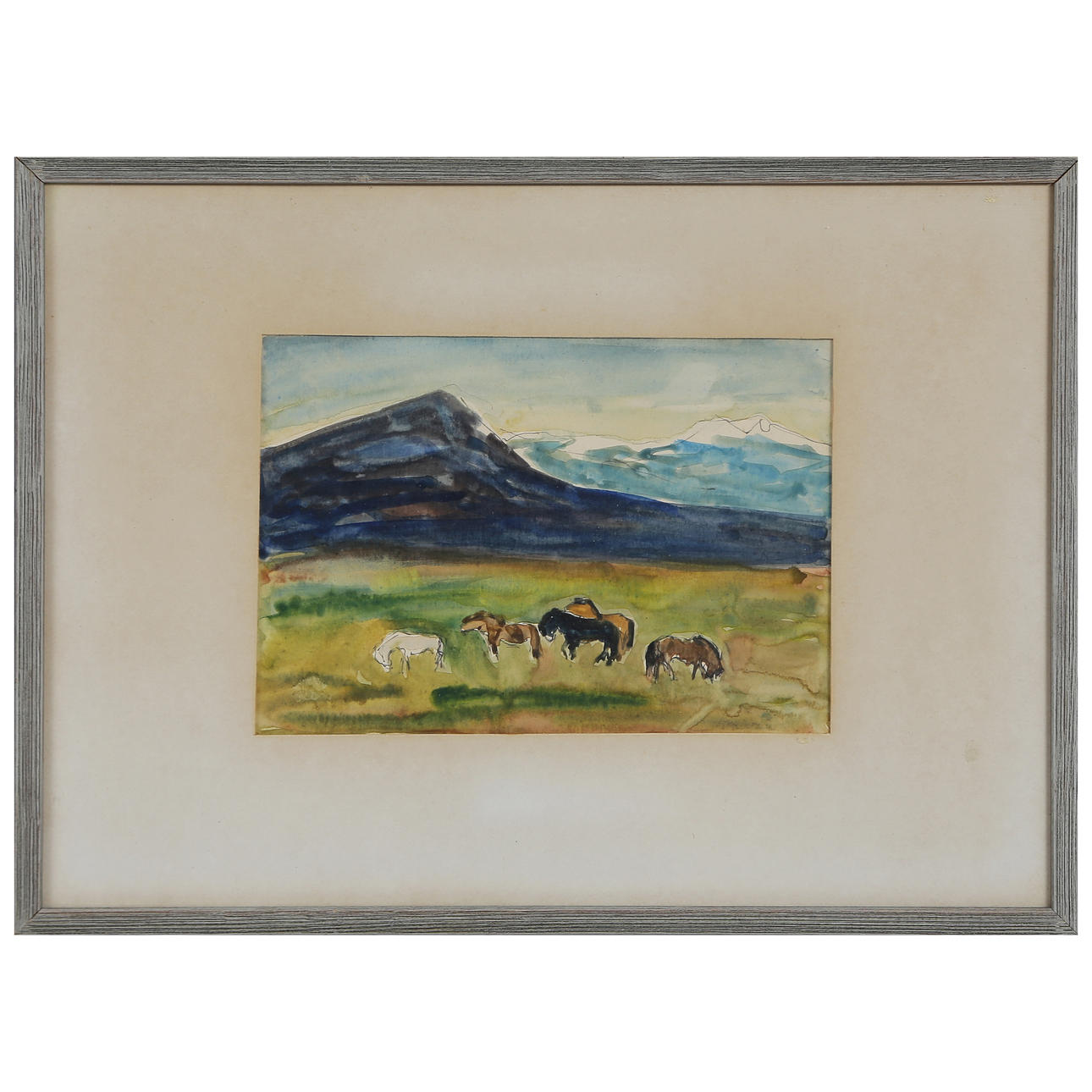 OIDENTIFIERAD KONSTNÄR, AKVARELL, SIGNERAD, INGLASAD.