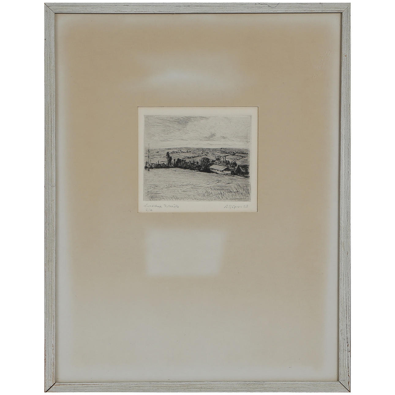 ALEX SJÖGREN, ETCHING “LANDSCAPE, VITEMÖLLA” 6/10, SIGNED.