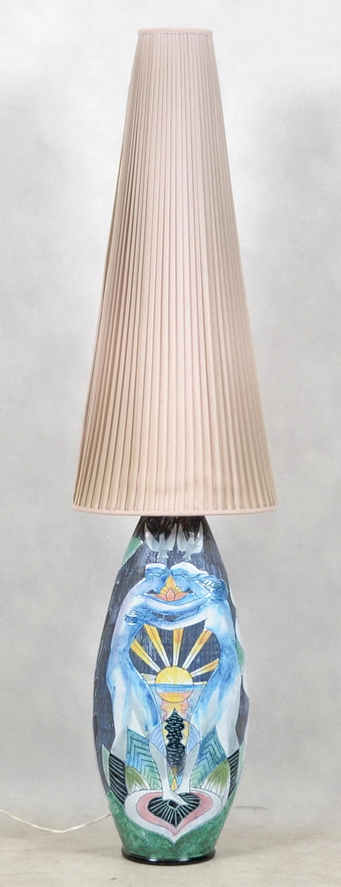 GOLVLAMPA, keramik, Tilgmans, 1900-tal.