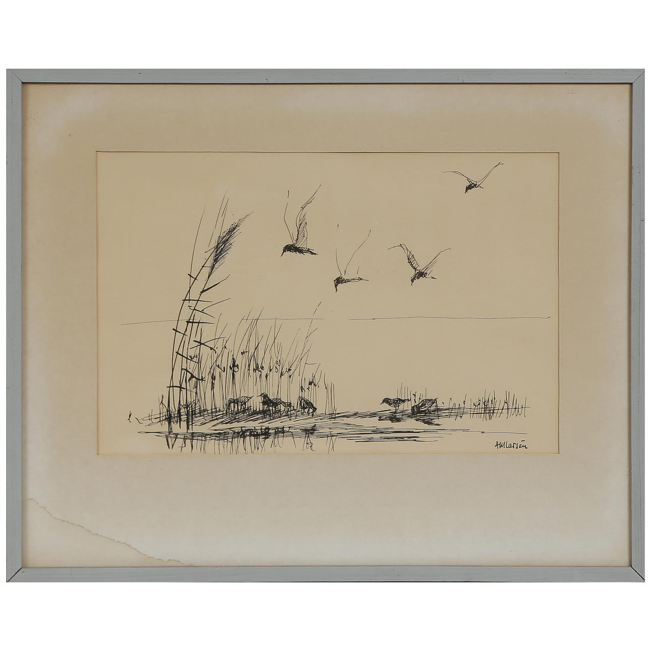 ANN-MARIE LARSÉN, DRAWING, SIGNED, GLAZED.