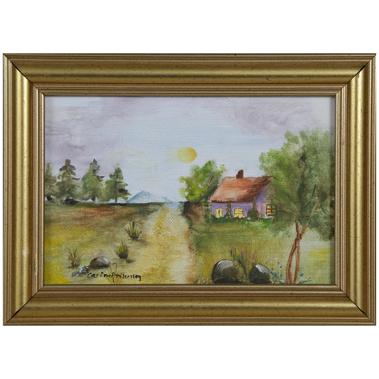 CARINA ANDERSSON, OIL ON PANEL, SIGNED.