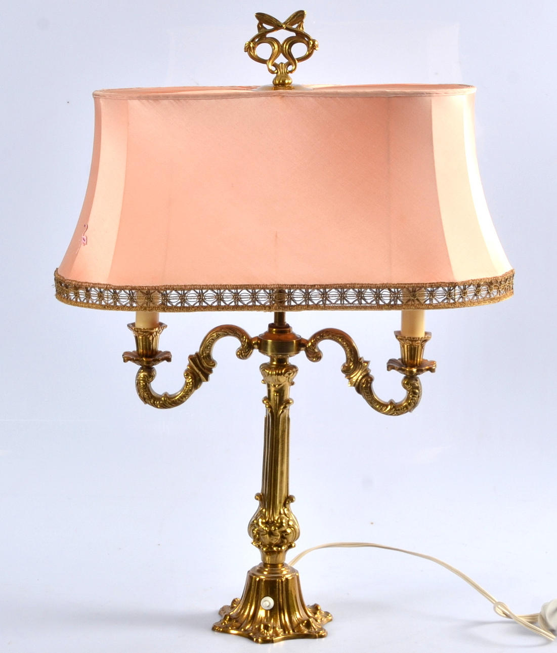 BORDSLAMPA, gulmetall, 1900-talets mitt.