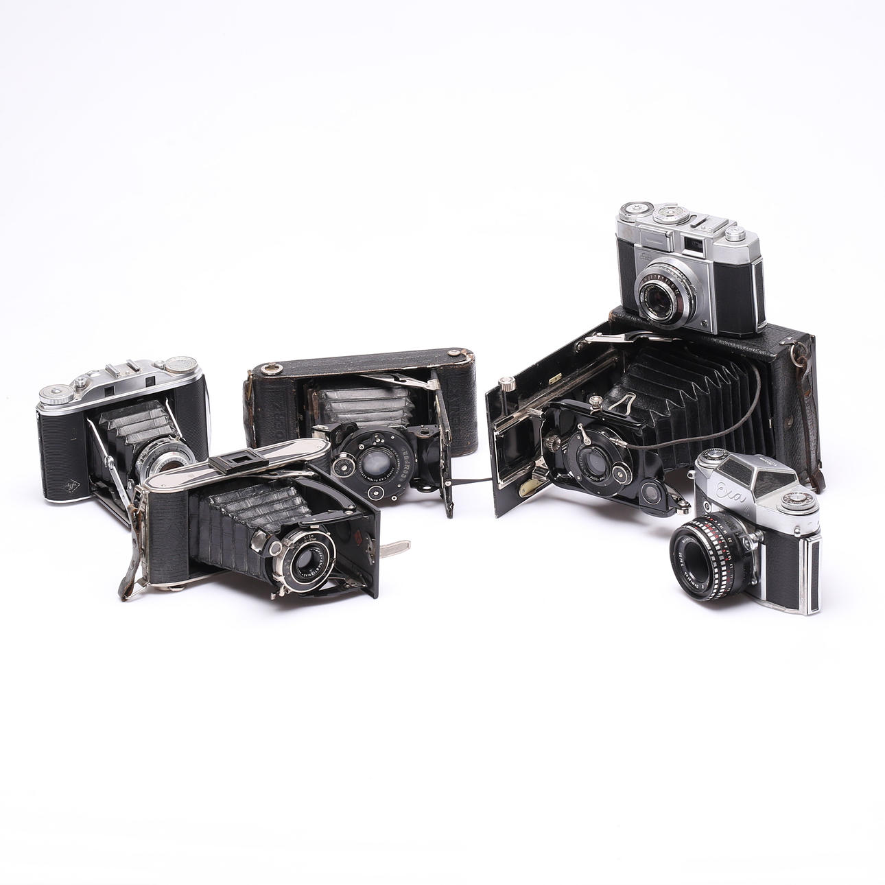 KAMEROR/BÄLGKAMEROR, 6 st, bl.a. Agfa.